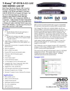 Receiver/Decoder -- T-Ramp IP+DVB-S-S2+ASI/SDI+HDMI+ASI+IP