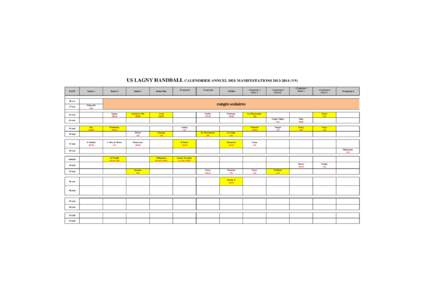 US LAGNY HANDBALL CALENDRIER ANNUEL DES MANIFESTATIONS[removed]V9) DATE Senior 1  Senior 2