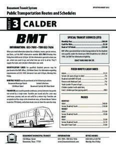 EFFECTIVE AUGUST[removed]Beaumont Transit System