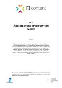 D6.1  ARCHITECTURE SPECIFICATION April[removed]ABSTRACT