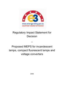 Microsoft Word - RIS - Proposed MEPS for Lighting.doc