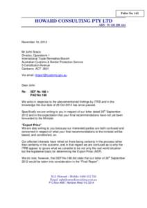 Folio No[removed]HOWARD CONSULTING PTY LTD ABN[removed]November 12, 2012