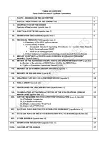 TABLE OF CONTENTS Forty-Sixth Session of Typhoon Committee PART I – DECISIONS OF THE COMMITTEE