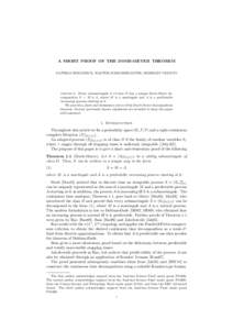 A SHORT PROOF OF THE DOOB-MEYER THEOREM ¨ MATHIAS BEIGLBOCK, WALTER SCHACHERMAYER, BEZIRGEN VELIYEV  Abstract. Every submartingale S of class D has a unique Doob-Meyer decomposition S = M + A, where M is a martingale an