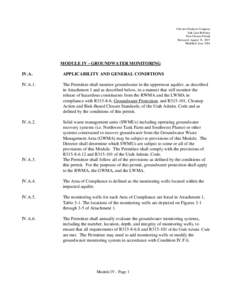 Chevron Products Company Salt Lake Refinery Post-Closure Permit Reissued: August 31, 2007 Modified: June 2014