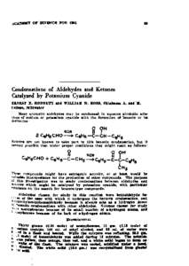 Condensations of Aldehydes and Ketones Catalyzed by Potassium Cyanide