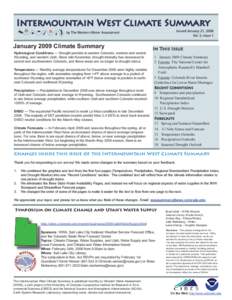 Intermountain West Climate Summary Issued January 21, 2008 Vol. 5, Issue 1 by The Western Water Assessment