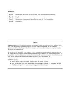 Hackberry Page 1. Introduction: discussion of classification, seral assignment and monitoring.  Page 2.