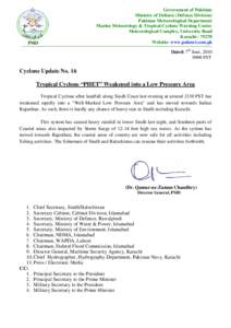 Pakistan Meteorological Department / Sindh / Islamabad / Government of Pakistan / Cyclone Phet / Climate of Karachi / Pakistan / Asia / Geography of Pakistan