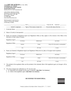 Print FORM NFP[removed]rev. Dec[removed]statement of change of registered agent and/or registered office General Not For Profit Corporation Act