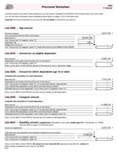 2005  Provincial Worksheet T1 General