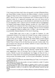 Gérard PFISTER, Le Livre des sources, édition Pierre-Guillaume de Roux, 2013  C’est à travers une fiction dont le titre est emprunté à un traité d’Elisabeth Ebner, que Gérard Pfister, écrivain et directeur de