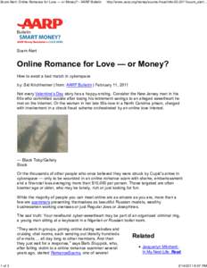 am Alert: Online Romance for Love 7 or Money? - AARP Bulletin