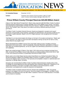 Michael Milken / Northern Virginia / Virginia / Osbourn Park High School / Prince William County Public Schools / Lowell Milken / Milken Community High School / Investment / Finance / Milken Family Foundation