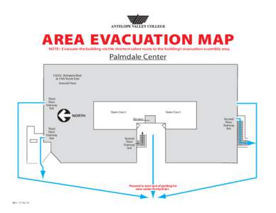 Area EVACUATION Map Note: Evacuate the building via the shortest safest route to the building’s evacuation assembly area. Palmdale Center 1529 E. Palmdale Blvd. at 15th Street East