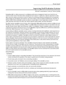 Human Capital  Improving Staff Evaluation Systems National Comprehensive Center for Teacher Quality Evaluating staff is a critical component in an effective performance management system and should be connected to other 