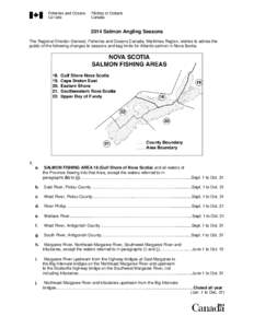 1996 OPEN SEASONS FOR SALMON ANGLING