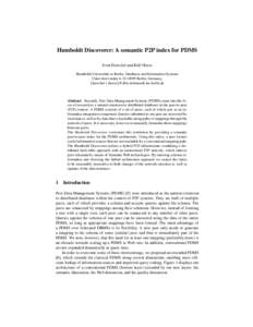 Humboldt Discoverer: A semantic P2P index for PDMS