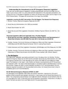 Government of Australia / Law enforcement in Australia / Northern Territory National Emergency Response / Racial Discrimination Act / Howard Government / Social Security / Aboriginal title / State of emergency / Northern Territory National Emergency Response Bill / Law / Politics of Australia / Politics