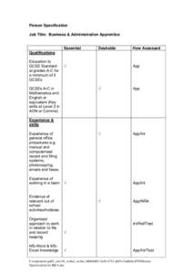 Microsoft Word - Person Specification for B&A.doc