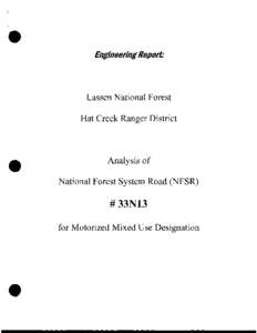 EngineeringReport:  Lassen National Forest Hat Creek Ranger District