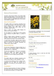 Wattle Day / Flora of Australia / Acacia pycnantha / Acacia / National colours of Australia / Floral emblem / States and territories of Australia / National symbols of Australia / Flora of New South Wales