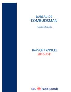BUREAU DE  L’OMBUDSMAN Services français  RAPPORT ANNUEL