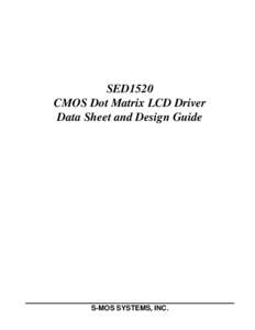 SED1520 CMOS Dot Matrix LCD Driver Data Sheet and Design Guide