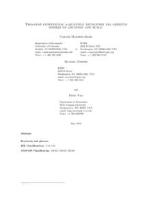 Two-step conditional α-quantile estimation via additive models of location and scale1 Carlos Martins-Filho Department of Economics University of Colorado Boulder, CO[removed], USA