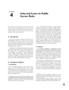 CHAPTER  4 Selected Issues in Public Sector Debt