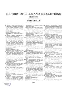 [removed]Journal of the House of Representatives - History of Bills and Resolutions