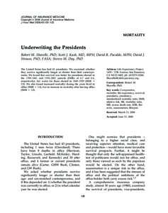 JOURNAL OF INSURANCE MEDICINE Copyright E 2008 Journal of Insurance Medicine J Insur Med 2008;40:120–123 MORTALITY