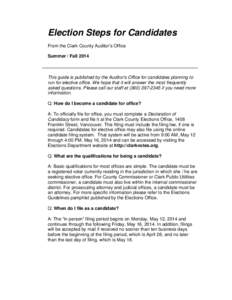 FILINGS - Candidate filing procedures