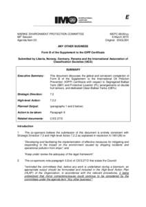 E MARINE ENVIRONMENT PROTECTION COMMITTEE 68th Session Agenda Item 20  MEPC[removed]yy