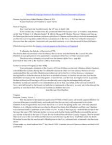 Southern Campaign American Revolution Pension Statements & Rosters Pension Application of John Cheshire (Chesire) R26 Transcribed and annotated by C. Leon Harris VA Sea Service