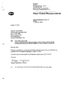 ?  US Medical Pfizer Inc 235 East 42nd Street[removed]New York, NY 10017