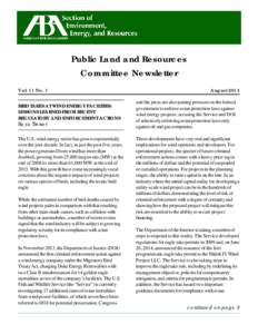 Public Land and Resources Committee Newsletter - August 2014