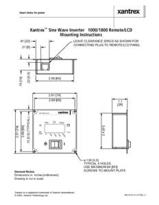 Xantrex Sine Wave Inverter[removed]Remote/LCD Mounting Instructions LEAVE CLEARANCE SPACE AS SHOWN FOR CONNECTING PLUG TO REMOTE/LCD PANEL[removed]]