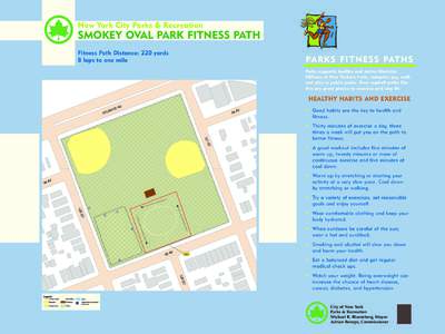 New York City Parks & Recreation  SMOKEY OVAL PARK FITNESS PATH Fitness Path Distance: 220 yards 8 laps to one mile