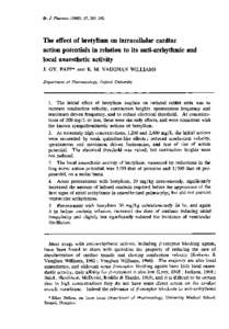 Br. J. Pharmac[removed]), 37, [removed]The effect of bretylium on intracellular cardiac