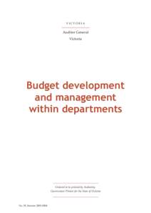 Budget development and management within departments