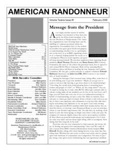 AMERICAN RANDONNEUR Volume Twelve Issue #1 February[removed]Message from the President