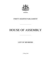 Microsoft Word - House of Assembly Members List