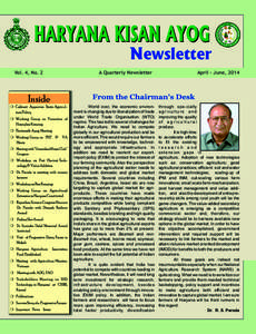 HARYANA KISAN AYOG Newsletter Vol. 4, No. 2 A Quarterly Newsletter