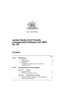 New South Wales  James Hardie (Civil Penalty Compensation Release) Act 2005 No 107