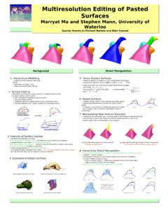 Multiresolution Editing of Pasted Surfaces Marryat Ma and Stephen Mann, University of Waterloo Results Special thanks to Richard Bartels and Blair Conrad