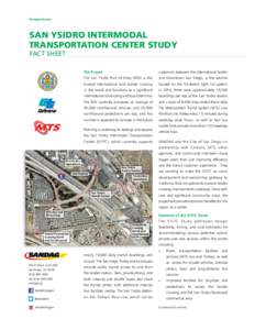 Transportation  San Ysidro Intermodal Transportation Center Study FACT SHEET