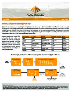 TSX: ASR  ASX: AQG Why Pressure Oxidation for Çöpler Ore? Çöpler sulfides are refractory ores, meaning the majority of the gold is present as submicroscopic particles locked in sulfide minerals. The sulfide minerals,