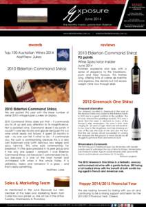 Winery Rating  xposure June 2014 the monthly media update from Elderton www.eldertonwines.com.au