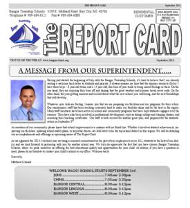 THE REPORT CARD  Bangor Township Schools 3359 E. Midland Road Bay City, MI[removed]Telephone #: [removed]Fax #: [removed]September 2013